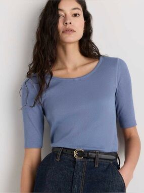 Quince micro rib cotton tee Medium organic cotton